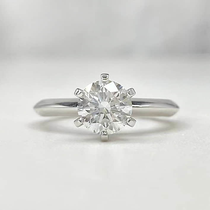 Round Lab Grown Diamond Solitaire Engagement Ring