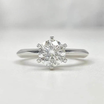 Round Lab Grown Diamond Solitaire Engagement Ring