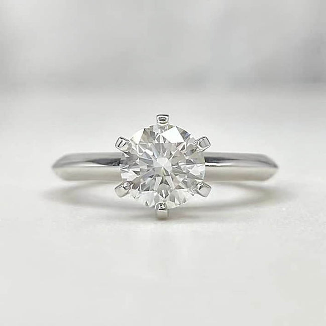 Round Lab Grown Diamond Solitaire Engagement Ring