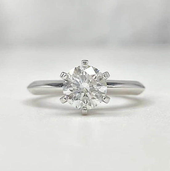 Round Lab Grown Diamond Solitaire Engagement Ring