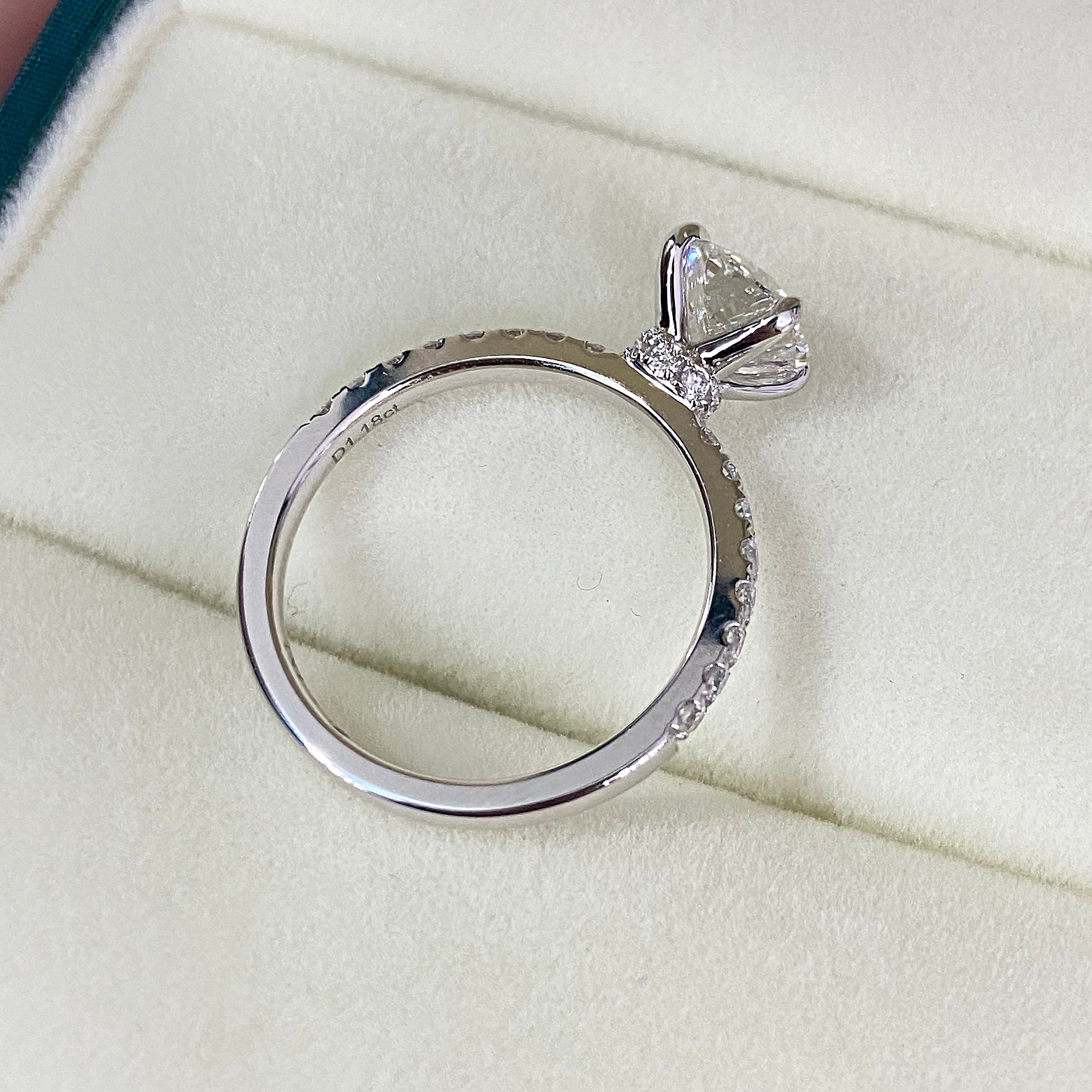 Affordable Luxury Jewelry Pave Round Lab Diamond Engagement Ring