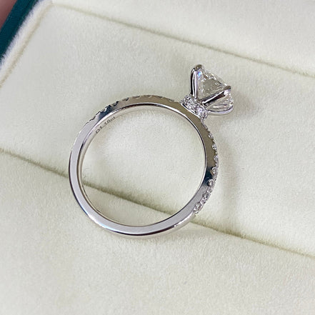 Affordable Luxury Jewelry Pave Round Lab Diamond Engagement Ring