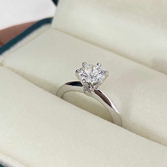 Round Lab Grown Diamond Solitaire Engagement Ring