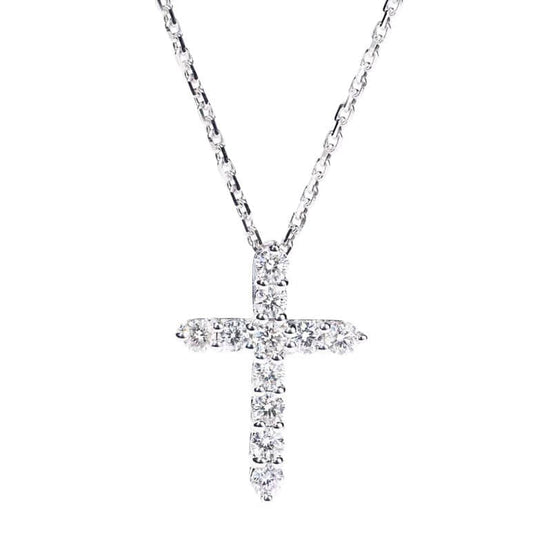 Affordable Luxury Jewelry 1.17 Ct Lab Diamond Cross Necklace 18K Gold