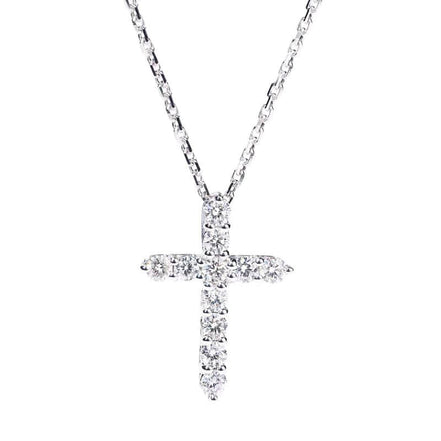 Affordable Luxury Jewelry 1.17 Ct Lab Diamond Cross Necklace 18K Gold
