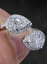 2 CTW Double Pear Lab Grown Diamond Two Stone Ring