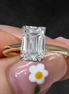 2 CT Emerald Cut Lab Diamond Two-Tone Hide Halo Ring