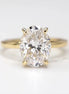 3 Carat Oval Lab Grown Diamond Hidden Halo Ring 18K Gold