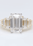 Affordable Luxury Jewelry 4CT Emerald Cut Lab Diamond Seven Stone Ring 18K Gold