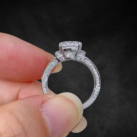 Affordable Luxury Jewelry 4 TCW Criss Cut Lab Grown Diamond Engagement Ring