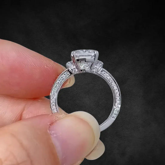Affordable Luxury Jewelry 4 TCW Criss Cut Lab Grown Diamond Engagement Ring