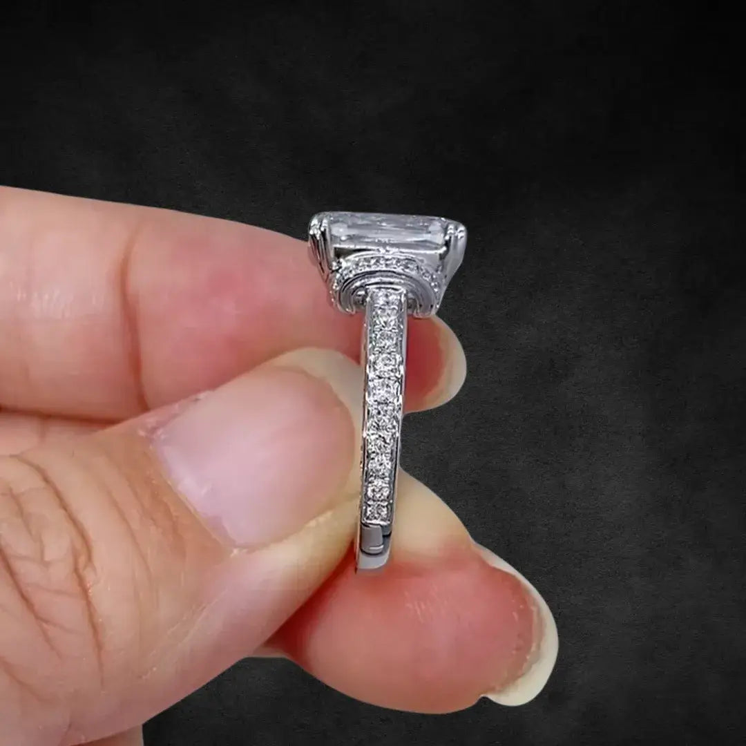Affordable Luxury Jewelry 4 TCW Criss Cut Lab Grown Diamond Engagement Ring