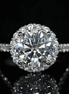 4 Carat Round Lab Grown Diamond Ring Halo Engagement Ring