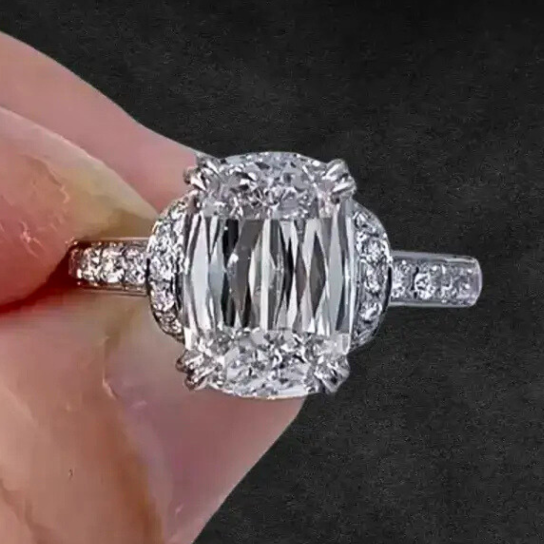 Affordable Luxury Jewelry 4 TCW Criss Cut Lab Grown Diamond Engagement Ring