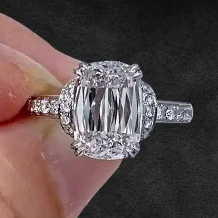 Affordable Luxury Jewelry 4 TCW Criss Cut Lab Grown Diamond Engagement Ring