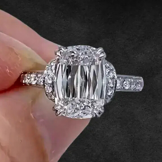 Affordable Luxury Jewelry 4 TCW Criss Cut Lab Grown Diamond Engagement Ring