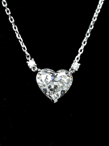 Affordable Luxury Jewelry 6 Carat Heart-Shaped Lab-Grown Diamond Necklace