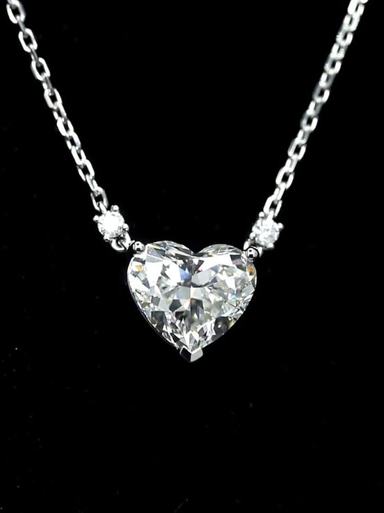 Affordable Luxury Jewelry 6 Carat Heart-Shaped Lab-Grown Diamond Necklace