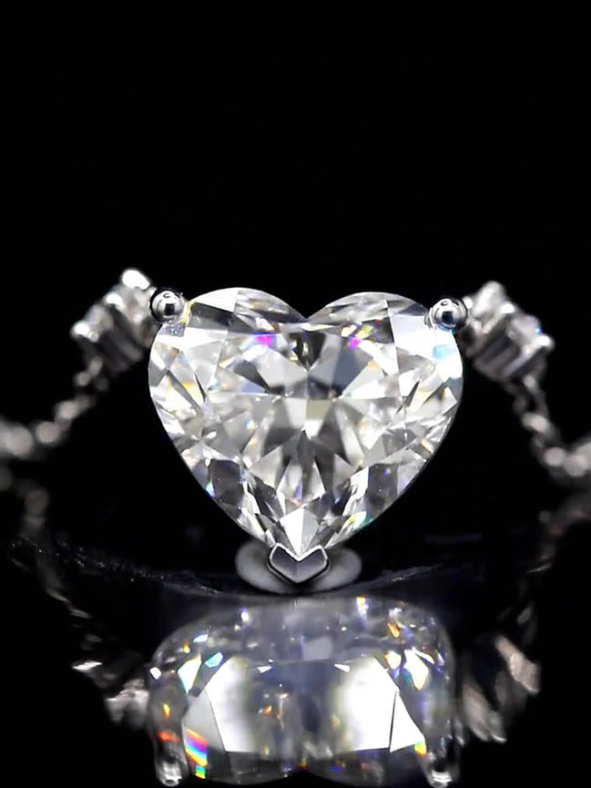 Affordable Luxury Jewelry 6 Carat Heart-Shaped Lab-Grown Diamond Necklace