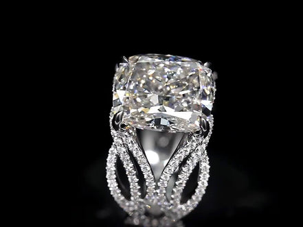 Affordable Luxury Jewelry 7-Carat Cushion Cut Lab-Grown Diamond Ring Nature Inspired