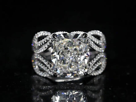 Affordable Luxury Jewelry 7-Carat Cushion Cut Lab-Grown Diamond Ring Nature Inspired