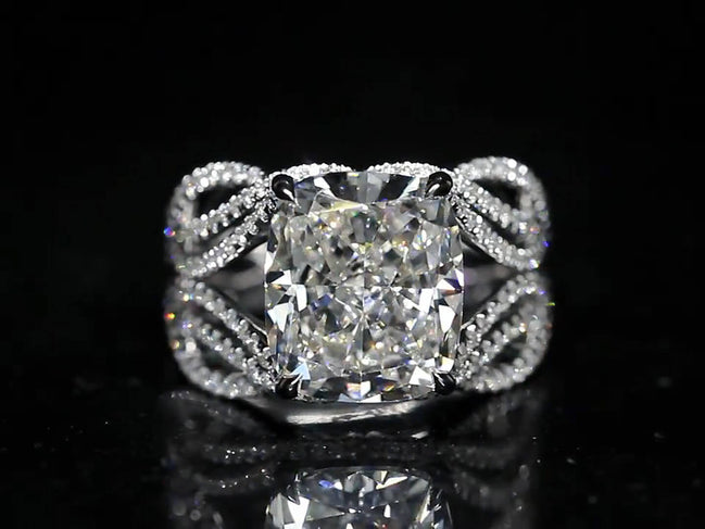Affordable Luxury Jewelry 7-Carat Cushion Cut Lab-Grown Diamond Ring Nature Inspired