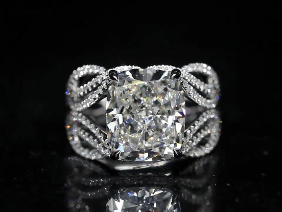 Affordable Luxury Jewelry 7-Carat Cushion Cut Lab-Grown Diamond Ring Nature Inspired