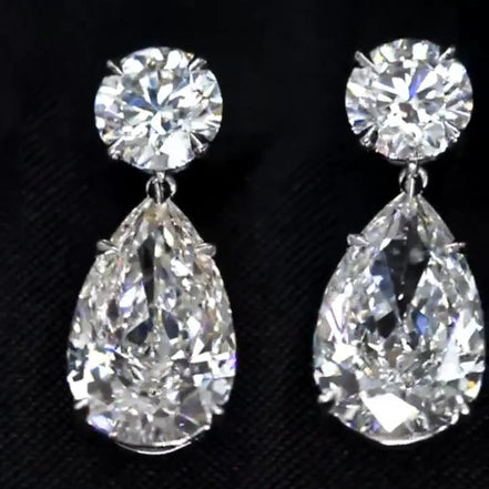 Affordable Luxury Jewelry Pear and Round Lab Grown Diamond Earrings (7.80 Ct. Tw.)