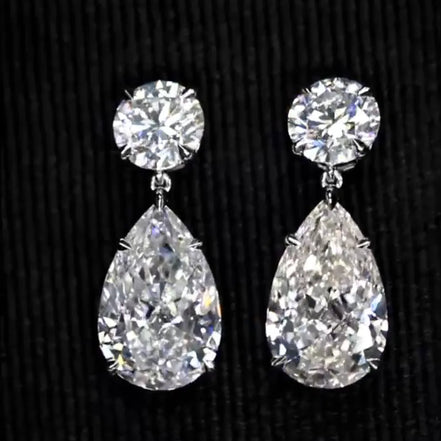 Affordable Luxury Jewelry Pear and Round Lab Grown Diamond Earrings (7.80 Ct. Tw.)