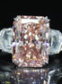 7 Carat Fancy Vivid Pink Radiant Lab Grown Diamond Ring 18K Gold