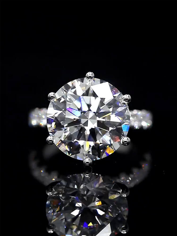 Affordable Luxury Jewelry 8 carat Lab Diamond Pave Ring 18K Gold