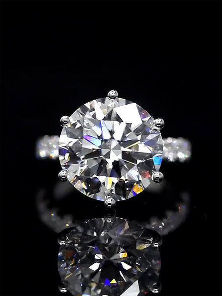 Affordable Luxury Jewelry 8 carat Lab Diamond Pave Ring 18K Gold