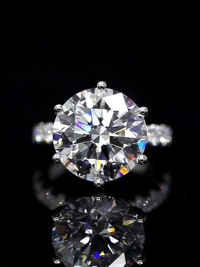 Affordable Luxury Jewelry 8 carat Lab Diamond Pave Ring 18K Gold