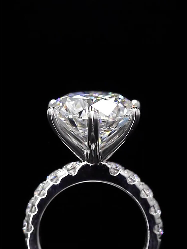 Affordable Luxury Jewelry 8 carat Lab Diamond Pave Ring 18K Gold