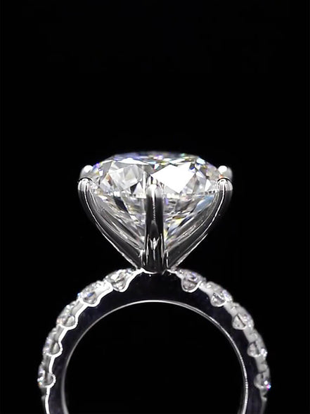 Affordable Luxury Jewelry 8 carat Lab Diamond Pave Ring 18K Gold
