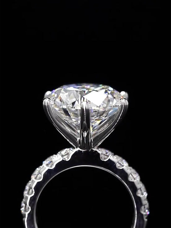Affordable Luxury Jewelry 8 carat Lab Diamond Pave Ring 18K Gold