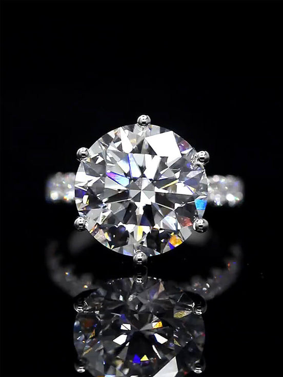 Affordable Luxury Jewelry 8 carat Lab Diamond Pave Ring 18K Gold
