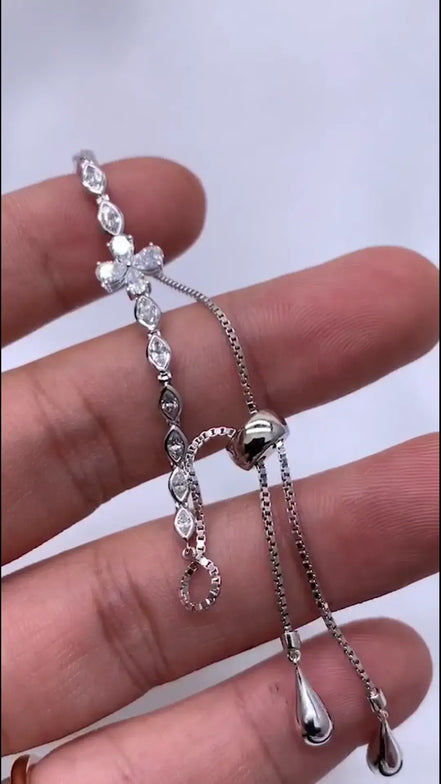 Affordable Luxury Jewelry 1 ctw Adjustable Bracelet with Lab-Grown Diamonds 18K Gold