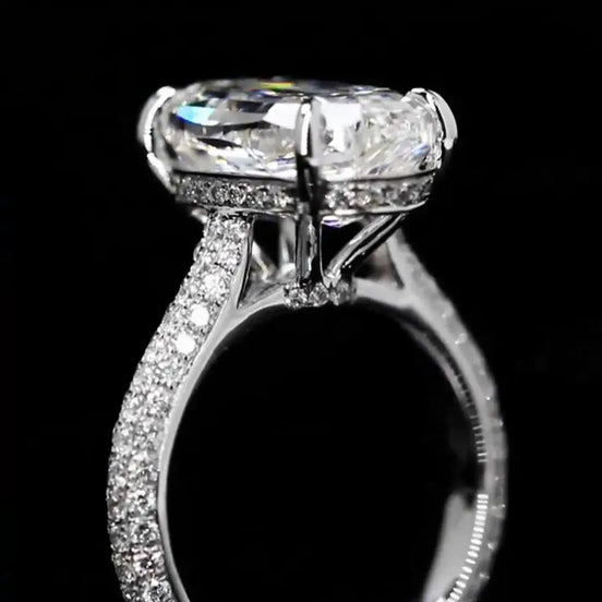 Affordable Luxury Jewelry 6.66 Carat Antique Oval Cut Lab Grown Diamond Engagement Ring