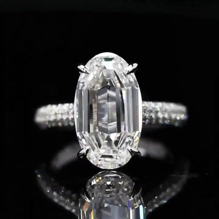 Affordable Luxury Jewelry 6.66 Carat Antique Oval Cut Lab Grown Diamond Engagement Ring