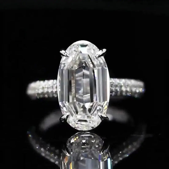 Affordable Luxury Jewelry 6.66 Carat Antique Oval Cut Lab Grown Diamond Engagement Ring