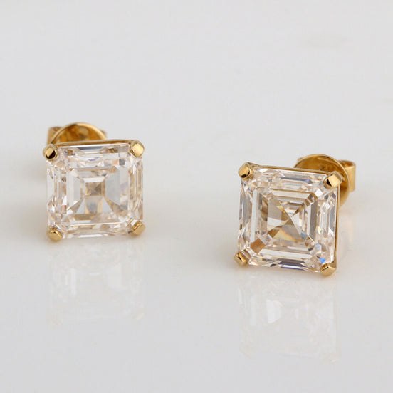 Affordable Luxury Jewelry Asscher Cut Lab Grown Diamond Studs Earrings (6.00 Ct. Tw.)