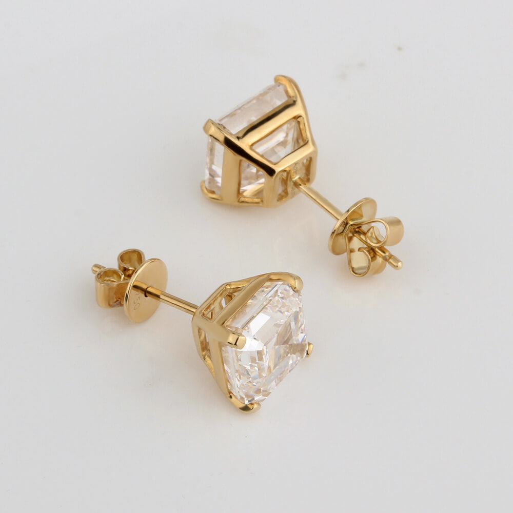 Affordable Luxury Jewelry Asscher Cut Lab Grown Diamond Studs Earrings (6.00 Ct. Tw.)
