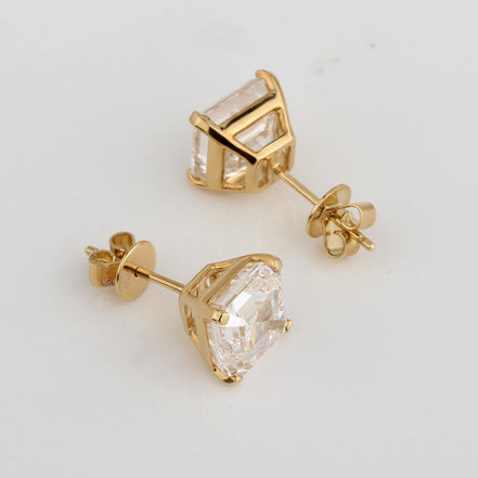 Affordable Luxury Jewelry Asscher Cut Lab Grown Diamond Studs Earrings (6.00 Ct. Tw.)