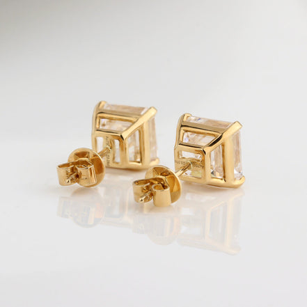Affordable Luxury Jewelry Asscher Cut Lab Grown Diamond Studs Earrings (6.00 Ct. Tw.)