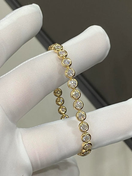 Affordable Luxury Jewelry Bezel Round Lab Grown Diamond Tennis Bracelet