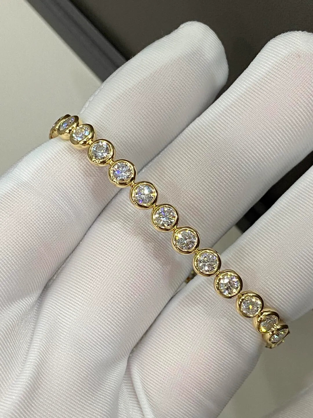 Affordable Luxury Jewelry Bezel Round Lab Grown Diamond Tennis Bracelet