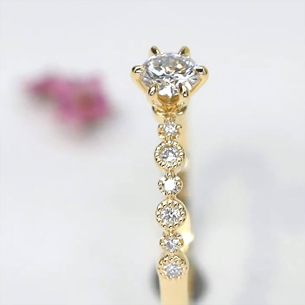 Affordable Luxury Jewelry Dainty Round Lab Diamond Promise Ring