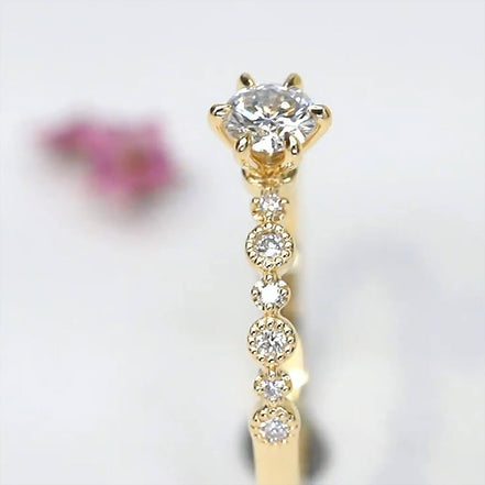 Affordable Luxury Jewelry Dainty Round Lab Diamond Promise Ring