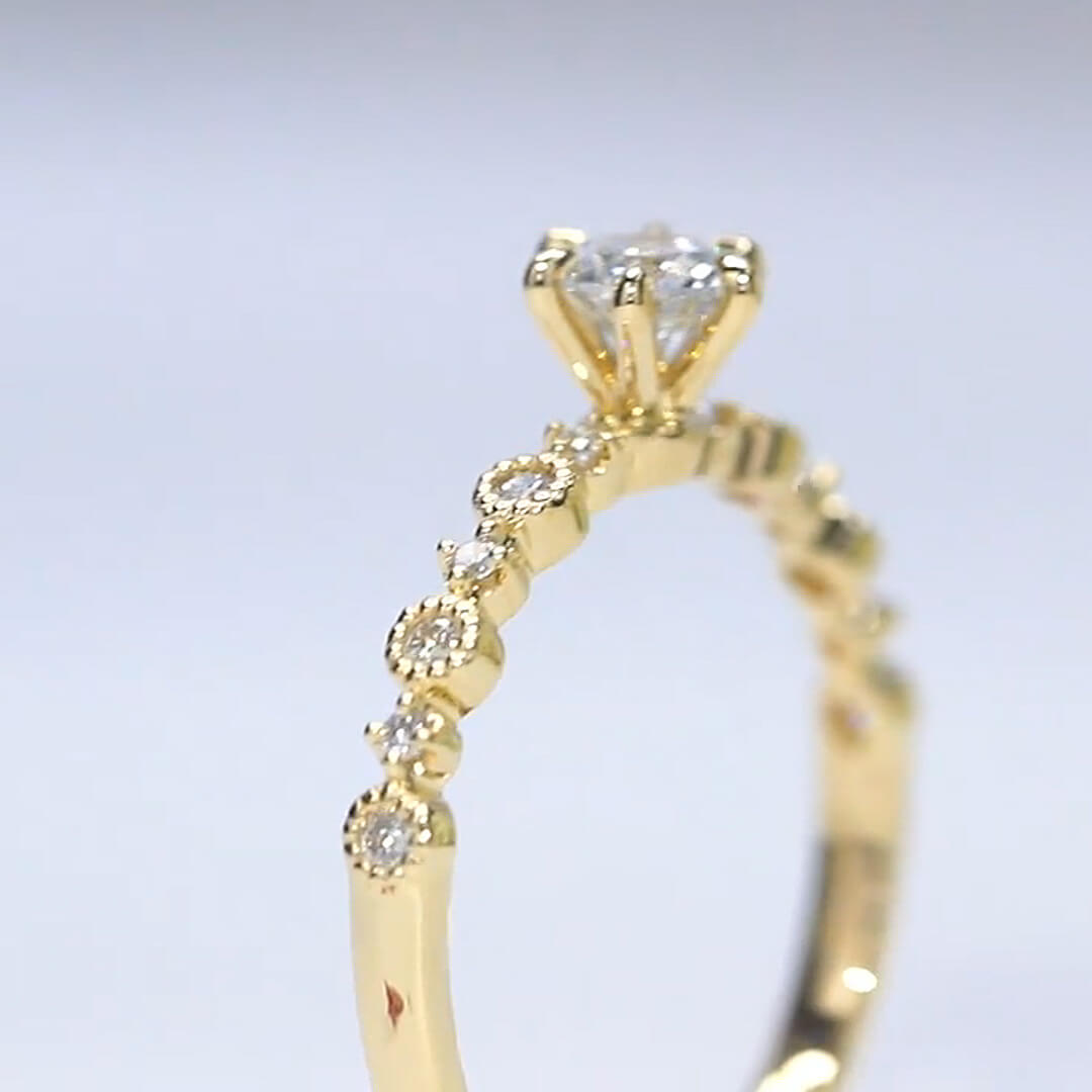 Affordable Luxury Jewelry Dainty Round Lab Diamond Promise Ring